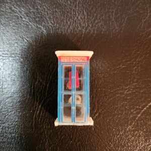 Plasticville - red, white, & blue miniature Phone Booth - mimics to Superman's